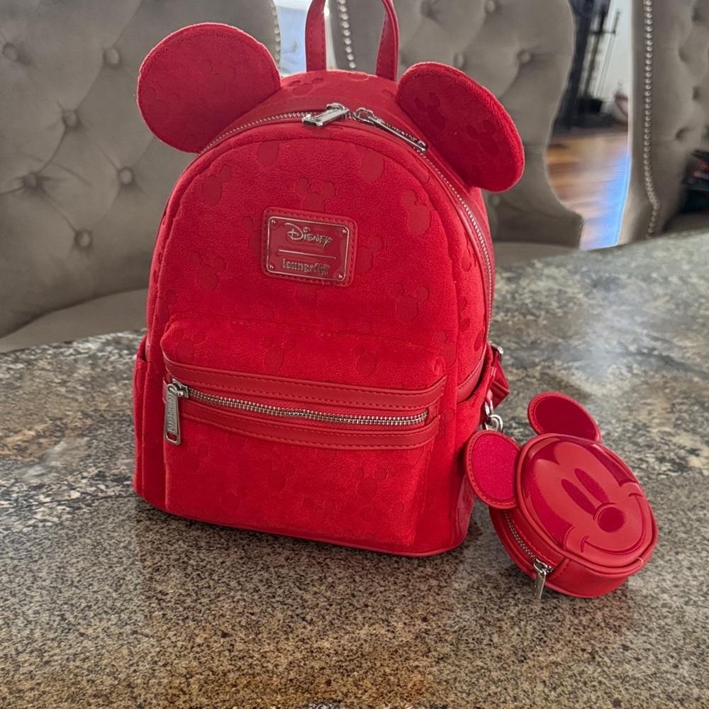 Disney Mickey Ears Burnout mini backpack with a matching detachable coin purse